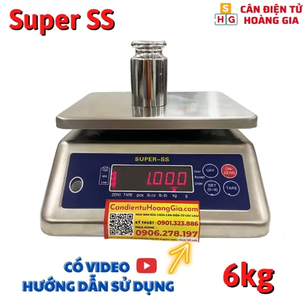 Tìm mua cân điện tử 6kg INOX Super SS