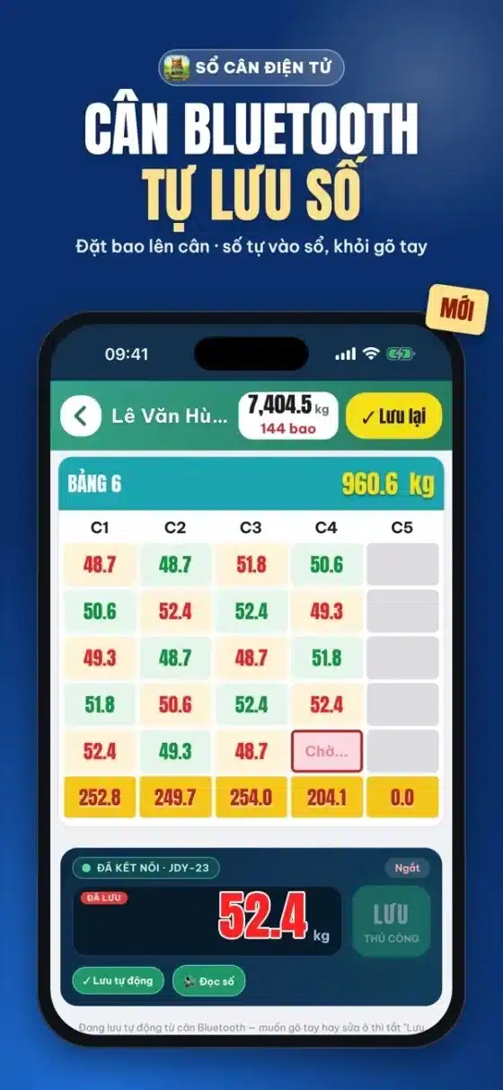 Phần Mềm Cân Lúa Miền Tây: 7 Bí Quyết Chọn Chính Xác - Cân điện tử Hoàng Gia | Uy tín 10+ năm, Uy Tín, Giá Tốt Nối cân Bluetooth với phần mềm cân lúa miền Tây trên điện thoại